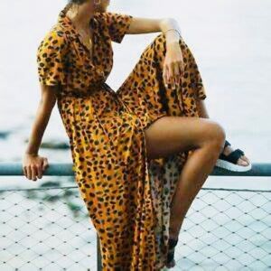 Porridge leopard print maxi dress